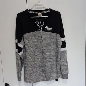 PINK Victoria's Secret Black and Gray Women's Sweater